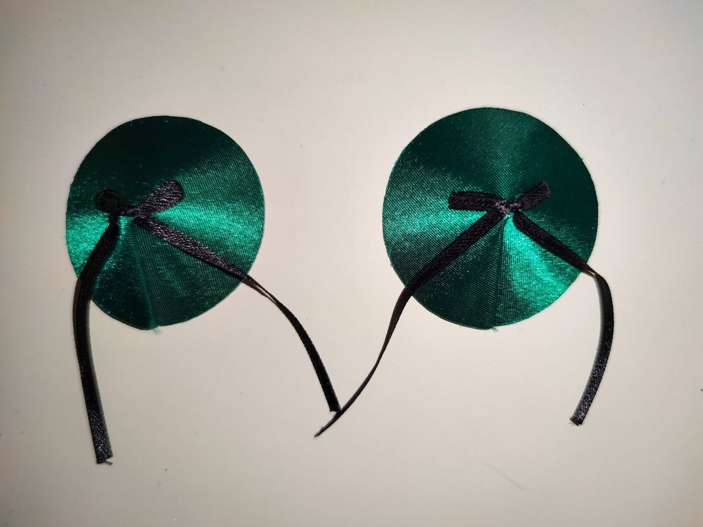 Green Nipple Pasties with Black Bow
