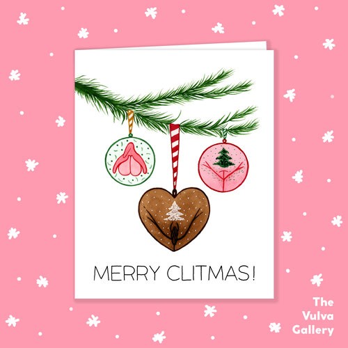 Merry Clitmas Ornaments Card by The Vulva Gallery